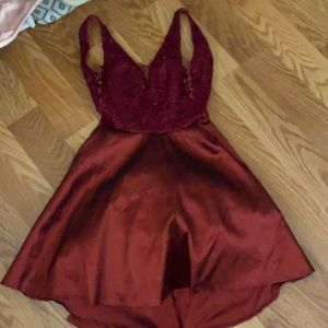 red formal short dress